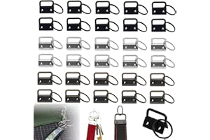 FENGJIAHUI 30 Piezas de Hardware para Llavero, Colgantes de Cierre de Abrazadera en Blanco de Cordón de 25 mm Hardware de Pulsera con Llavero para Manualidades de Tela de Cordón de Bricolaje （3 colores） (25mm)