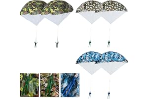 CYMYGS 6 Pcs Parachute Toys for Kids, Hand Throwing Army Men Toys for Kids, Parachute & Reusable Outdoor Hand Throw Parachutes Flying Game, Outdoor Children's Craft Creative Craft Toy