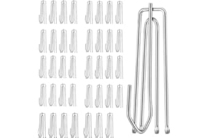 YITOBICI Haczyki do zasłon, ze stali nierdzewnej, 40 sztuk