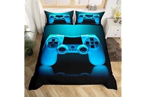 LOUSSIESD Juego de Funda de edredón para niños Juego de Cama Impreso en 3D,Juego de Cama para niños,Videojuegos,Gamepad,Juego de Juego,Juego de Control,3 Piezas,King
