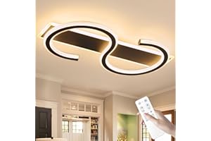 Sky angle LED Deckenleuchte Dimmbar, Modern Deckenlampe Schwarz Wohnzimmerlampe 55W mit Fernbedienung Schlafzimmerlampe für Wohnzimmer Arbeitzimmer Schlafzimmer Büro 60cm