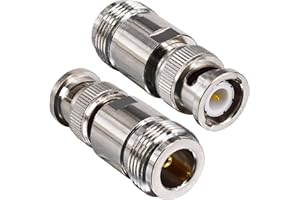 Boobrie N Female to BNC Male RF Adapter N Type Female to BNC Coax Connector for Mobile Two-way Radio Wireless LAN Device WiFi Radio Analyzer RF Antenna Pack of 2