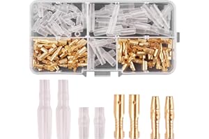 Rantecks ​​120 STÜCKE 3,5mm Rundsteckverbinder Kit Gold Bullet Male & Female Drahtanschlüsse Stecker mit Isolationsabdeckung für Motorrad Motorrad Auto Boote Elektrische Instrumente