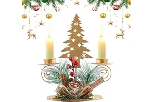 SilverChry Candelabro de Navidad Candelabros de Metal, Brazos Portavelas Cónicos, velas decorativas, Comedor Mesa Centros de Mesa Navidad Chimenea Decoración,Candelero de Adorno de Hogar por Cena (SD)