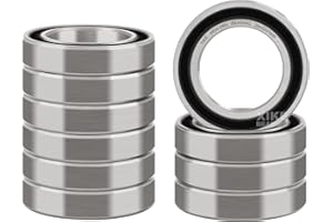 XIKE 10 pcs 6804-2RS Sealed Ball Bearings 20x32x7mm, Lubricated and Chrome Steel, Fits DIY/Industrial/Agricultural/Engineering/Garden Machinery, Motors and Generators.