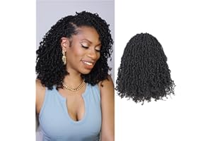 BSMLSPHW 20 cm Yanky Twist Crochet Braids Hair 8 sztuk (30 pasemek/szt.), wstępnie skręcone Senegalese Twist Braids with Curls, syntetyczne przedłużanie włosów, Bouncy Spring Twist Crochet Hair for Black