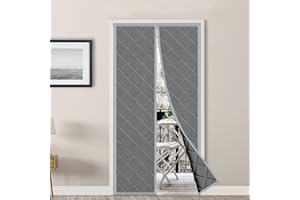 SHTALHST Door Curtains Thermal, Magnetic Heat Protection Curtain for Doors, 90 x 200 cm, Cold Protection, Thermal Door Curtain, Waterproof, Windproof, Cold Protection Curtain for Doors, Pet Friendly, Grey