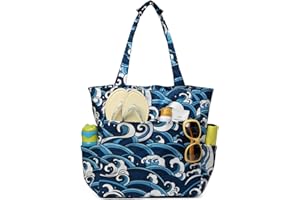 Kasgo Bolso Playa Mujer, Bolsa Playa Grande XXL Familiar Bolsa de Viaje Impermeable Bolso de Mano Verano Plegable Bolso Shopper Beach Tote Bag para Playa/Viajes/Diario, Ola Del Mar