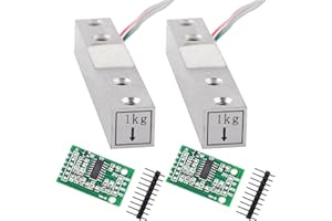 Wishiot 2PCS 1kg 5kg 10kg 20kg Digital Load Cell Weight Sensor High Precision Miniature Load Cells for Arduino DIY Electronic Portable Kitchen Scale Sensors ((1kg + HX711), 2)