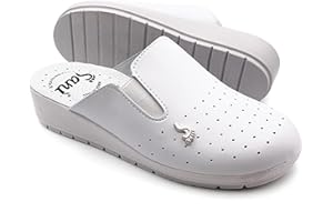 SANI' Ciabatte Sanitarie Anatomiche da Donna Pantofole in Vera Pelle Scarpe Ortopediche con Elastico Regolabile Zoccoli Made in Italy