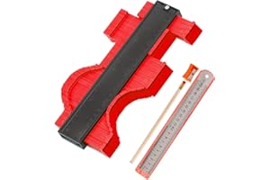 NADAKIN Contour Gauge, Plastic Outline Profile Shape Contour Duplications Guage Duplicator Kit, Irregular Shapes Measure Ruler Gadget Woodwork Measuring Tool Set for Corners and Contoured(25cm, Red)