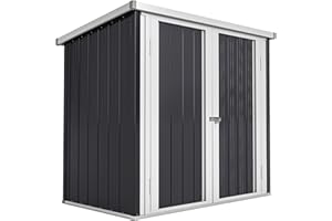 Outsunny Cobertizo de Jardín de Exterior 1,26 m² 147x86x134 cm Caseta de Exterior de Metálico con 2 Puertas y Cerradura para Almacenamiento de Herramientas en Patio Terraza Negro