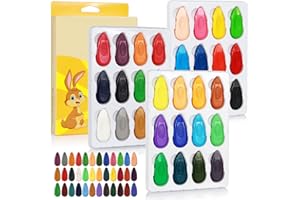Nadinsta 36 Couleurs Mes Premiers Crayons, Crayon bebe 12 mois, Crayon de Couleurs Bebe, Facile à Tenir, Crayons de Cire Lavables pour Enfants, Pour la peinture, le graffiti - Forme de Goutte D'eau