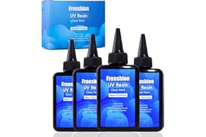 FRENSHION 400g UV Résine - Formule Améliorée Cristal Clair Solaire Durcissement Kit pour Fabrication de Bijoux, Moulage et Revêtement