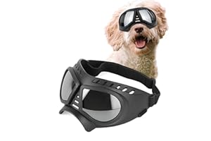 PETLESO Lunettes de Soleil pour Chien Facile à Porter - Protection pour Chiens de Petite/Moyenne Taille - Lunettes de Moto pour Chiens