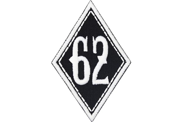 Écusson Thermocollant Biker 62 MC Écusson de club de moto Biker à repasser/à coudre | Écusson de grade de Biker pour club de moto Sticker pour tous les tissus Appliqué 75x50mm