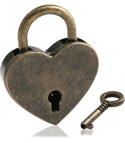 Mabor 2 Lucchetti A Forma Di Cuore Colorati Con Chiavi - Piccole Serrature In Lega Di Zinco 3,8x3 Cm