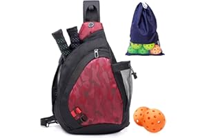ZOEA Pickleball Bag, Sport Pickleball Sling Bag for Women Man, Adjustable Pickleball Bag with Water Bottle Holder, Fits 4 Paddles and All Your Other Gear