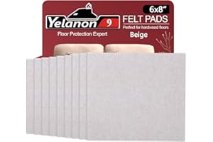 Yelanon Felt Furniture Pads 9 Pieces 15 x 20cm Furniture Pads Self Adhesive, Cuttable Felt Chair Pads, Anti Scratch Floor Protectors for Furniture Legs Furniture Couch Felt Feet Hardwood Floor, Beige