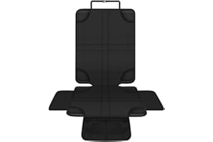 HOTUT Podkładka na fotelik dziecięcy, ochraniacz na fotelik samochodowy, z kieszeniami z siatki, antypoślizgowy, wodoodporny ochraniacz na fotel samochodowy, kompatybilny z Isofix, gruba tapicerka