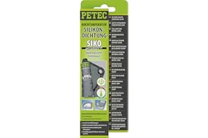 PETEC Hochtemperatur Silikon Dichtung SIKO in schwarz 70 ml Tube Motor Dichtmasse KFZ & Wohnwagen Dichtmittel für Metall Kunststoff 97780