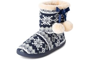 Polar Womens Memory Foam Pom Pom Winter Faux Fur Luxury Plush Cosy Anti Slip Indoor Outdoor Slippers