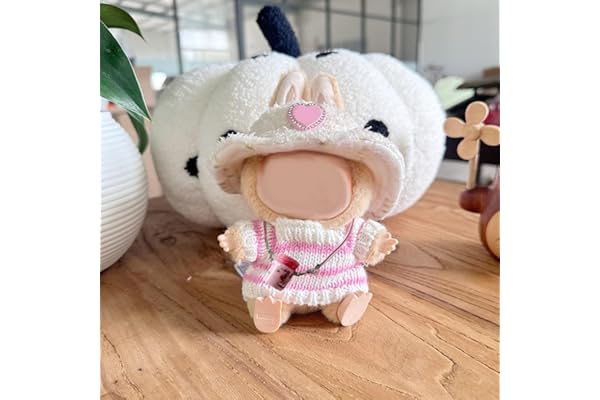 MUNSKT Vêtements mignons pour poupées labubu de 17 cm Pull à capuche Mini poupées en peluche Accessoires Cadeaux à faire soi-même pour adultes et enfants