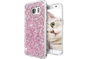 OKZone Compatible Galaxy S7 Edge Case, Bling Glitter Sparkle Design Slim Fit Soft Gel TPU Silicone Skin Cover Anti-scratch Protective Shining Fashion Style Case for Samsung Galaxy S7 Edge (Pink)