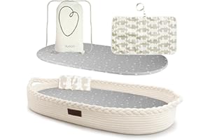 Yunioo Wickelkorb Baby mit Reise Wickelauflage, Weiche, tragbare, wasserabweisende Hülle Babykorb - Geschenke für Baby