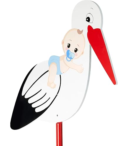 Welcome Home Baby Dekoset – Mit Banner, Storchen-Spiralen, Ballons & Flugzeug-Folienballon (blau)
