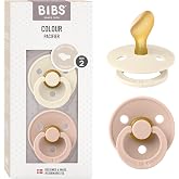 Bibs Colour Anatomical Pacifier 2 Pack BPA-Free Nipple Holder Natural Latex | Natural Rubber Latex | Size 2 | BPA Free | Made