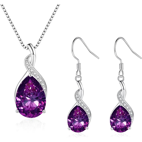 Clearine Dames bruiloft 925 zilver opaal oneindigheid sieraden set oorbellen oorbellen strass, M, Sterling zilver Opaal, Stras