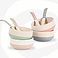 Eha Earth-Friendly Soup Bowls with Spoons | 250 ml | Made with Rice Husk Biocomposite | Microwave Safe Bowls for Kitchen | Serving Bowl Set of 4 | Pastel