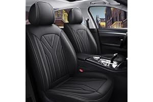 IBCEL Luxury Car Seat Covers Full Set 5 Seats for Volkswagen for VW Tiguan Black Leather Car Seat Cover Front and Rear Seat Protectors