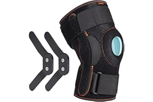 Thx4COPPER Genouillère Pliante - Rotule Ouverte Réglable avec Sangles Parallèles et Stabilisateurs Double Face, Genouillère de Compression, Genouillère pour Soulager les Douleurs au Genou-XL