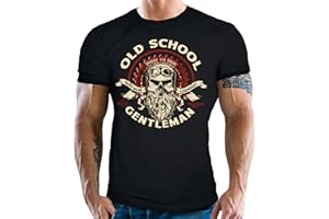 Gasoline Bandit Biker Racer Motorrad Herren T-Shirt: Old School Gentleman
