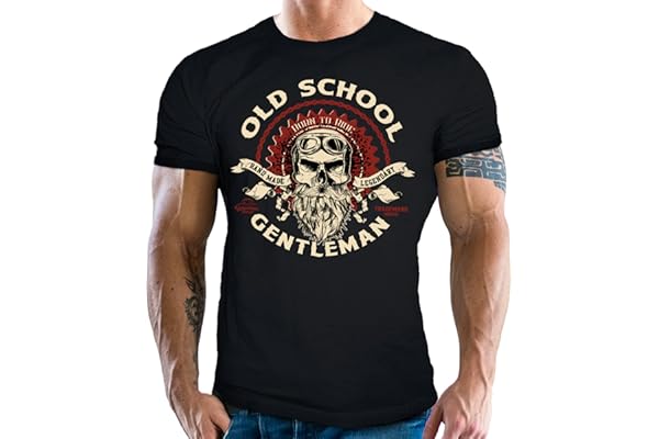 Gasoline Bandit T-Shirt Moto Homme Biker Racer – Design Old School Gentleman – T-Shirt Vintage Motard, Coupe Sportive, Impression Résistante, Idée Cadeau Motard