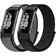 Runostrich Sport Loop Nylon Watch Straps - Compatible with Fitbit Charge 6/5, Adjustable Breathable Replacement Soft Nylon Loop Wristband for Women & Men