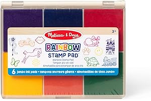 Melissa & Doug Almohadilla de tinta para estampar, Tinta lavable multicolor para sellos, Juguete creativo, Actividades creativas, Juego creativo para niños y niñas de 3 4 5 6 7 años