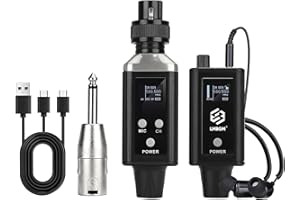 LMBGM A9 UHF Wireless in-Ear Monitor Pro System Transmitter and Beltpack Receiver for Studio, Band Rehearsal and Live Performance (A9-1)