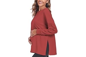 Love2Mi Damen Langarm Schwangerschaftsshirt Umstandsshirt Umstandstops Umstandsmode