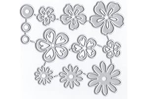 DzIxY Fustelle da taglio in metallo con fiori per realizzare biglietti in rilievo, set di fustelle per album fotografici per album di ritagli, artigianato, modelli, stencil tasche per regali