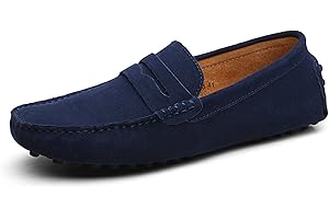 WUIWUIYU Men's Casual Slip-On Suede Loafers Moccasins Driving Shoes