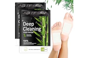 IKKAB 20 Stück Fußpflaster Detox, Entgiftungspflaster Füße,100% natürliche Fußpads Deep Cleansing Foot Pads, Entgiftung Original Cleansing Foot Pads Patch natürliche Fußpads für die Füße zur Stressreduktion