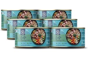 Pets Deli Nassfutter für Hunde mit Ente, Kürbis, Brokkoli, Chia und Fenchel ohne Zucker und Gluten 6 x 200g