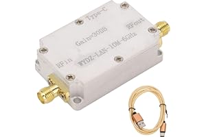 Fafeicy RF WideBand-förstärkare LNA 30dB 10M-6GHz Lågbrusförstärkare, Aluminiumlegering High Gain RF-förstärkarmodul för FM-sändning Radiomottagningssystem Signalförstärkare