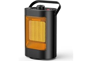 YAZEKY Calefactor Electrico Silencioso, 1500W PTC Radiadores Bajo Consumo, Calefactor de Ventilador Portatil 3 Modos, Protección de La Seguridad, Adecuado para Baño Oficina y Dormitorio