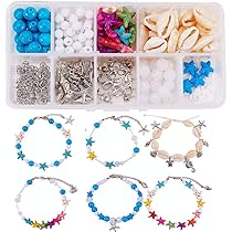 SUNNYCLUE DIY Armband Set 6-teilig - Gothic Halloween Perlen | Schwarz Rot Totenkopf Kreuz Design