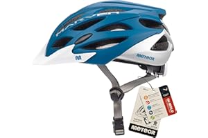 ‎METEOR Kask rowerowy Na Rower Kaski rowerowe mtb Damski Męski Ochronny Szosowy do roweru bmx z daszkiem Szosowe Miejski Helmet Męskie Damskie oraz Czarny Biały Kolor Meteor MARVEN