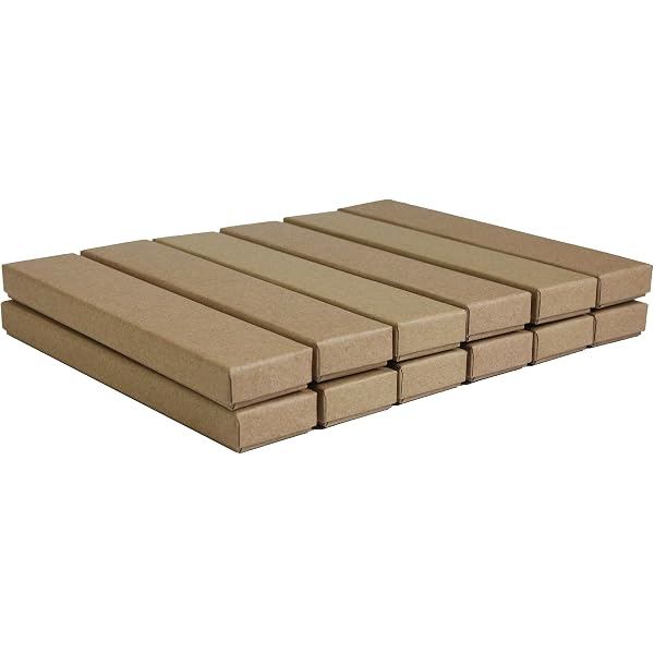 Craftdady Schmuckschatullen – 12 Stück, 5,1x5,1x3,2 Cm, Brauner Karton, Stapelbar